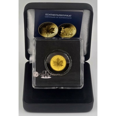 Bullions of the World Maple Leaf 1/500 Oz Gold 999 Coin 