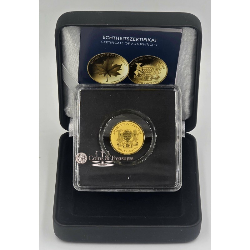 Bullions of the World Maple Leaf 1/500 Oz Gold 999 Coin GOLD AND SILVER BULLION