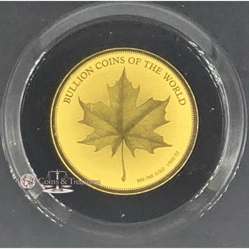 Bullions of the World Maple Leaf 1/500 Oz Gold 999 Coin GOLD AND SILVER BULLION