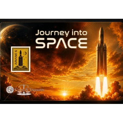 Ariane 6 Journey into space 1/1000 Oz Gold Coin card