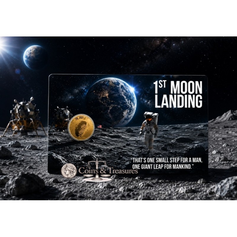 MOONLANDING 1/1000 Oz Gold Coin 3000 Francs Chad 2024 GOLD AND SILVER BULLION
