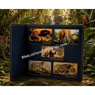 African Animals Big 5 collection 1/1000 Oz .999 Gold coins Album