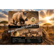 AFRICAN RHINOCEROS 1/1000 Oz Gold Coin 3000 Francs Chad 2024