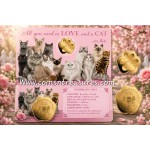 LOVE CATS 1/1000 Oz Gold .999 Coin 3000 Francs Chad 2023 GOLD AND SILVER BULLION