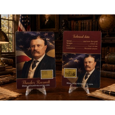 Presidents of the USA Theodor Roosevelt 1/1000 Oz Gold Coin