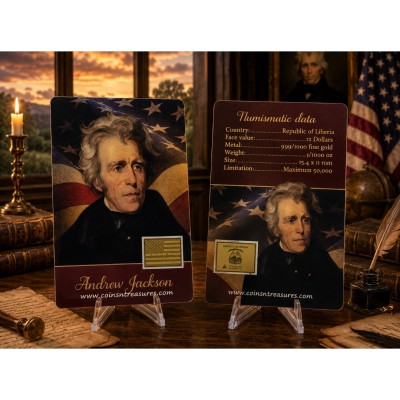 Presidents of the USA Andrew Jackson 1/1000 Oz Gold Coin