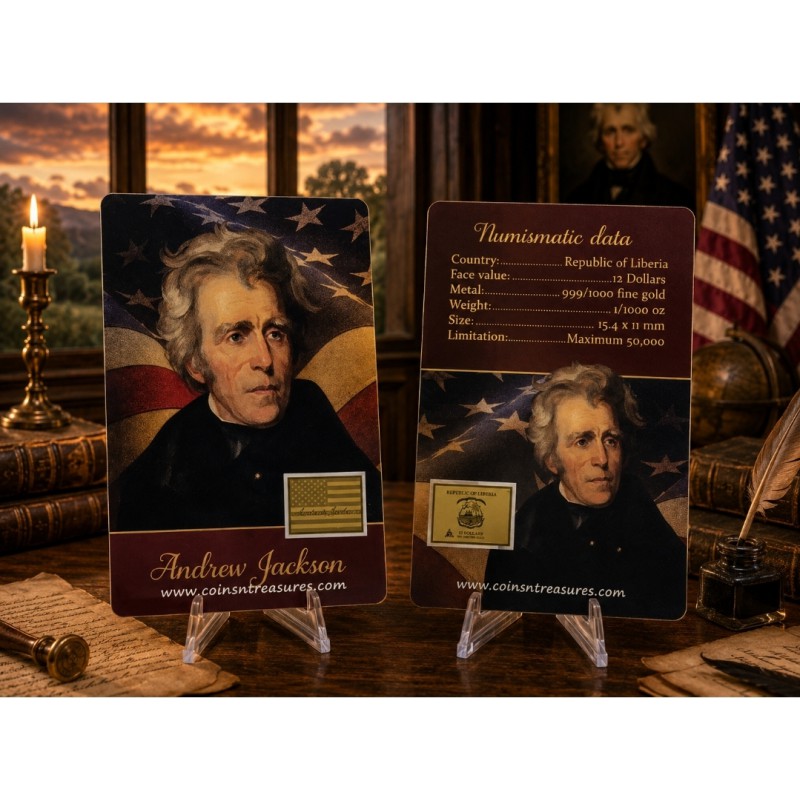 Presidents of the USA Andrew Jackson 1/1000 Oz Gold Coin GOLD AND SILVER BULLION