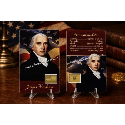 Presidents of the USA James Madison 1/1000 Oz Gold Coin