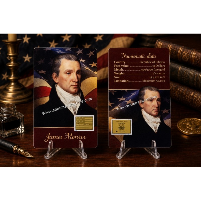 Presidents of the USA James Monroe 1/1000 Oz Gold Coin GOLD AND SILVER BULLION