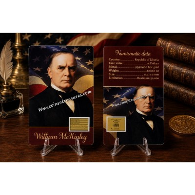 Presidents of the USA William McKinley 1/1000 Oz Gold Coin