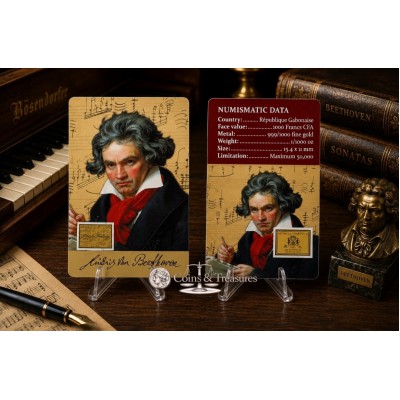 Beethoven Classical Composer 1/1000 Oz Gold Coin card