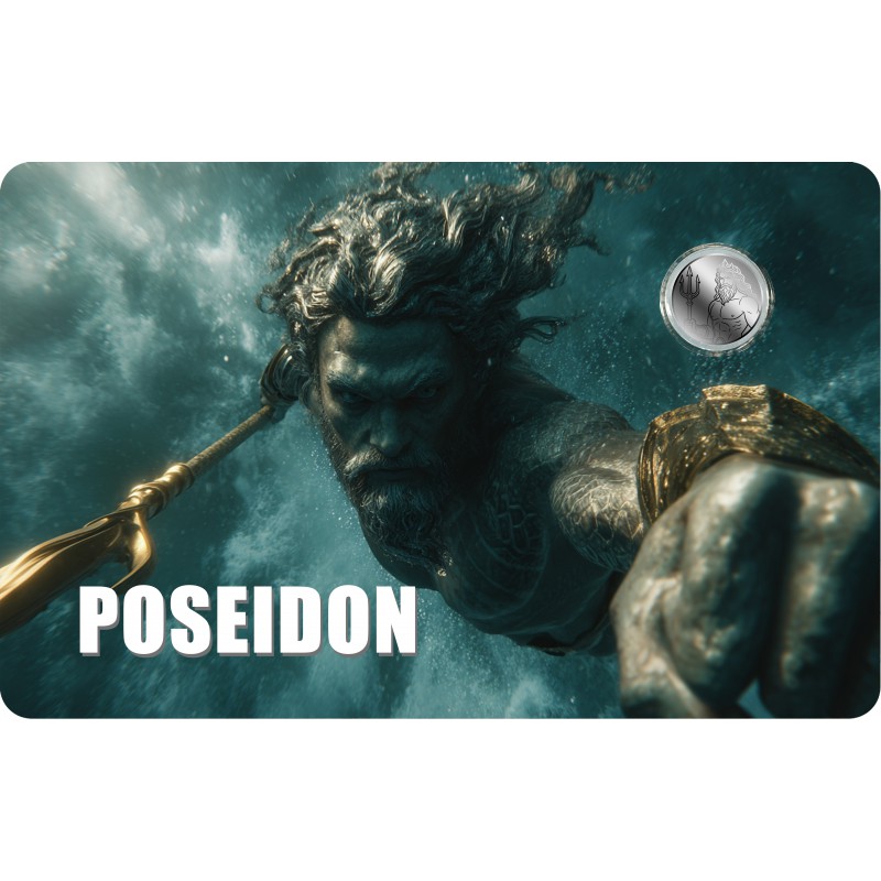 Poseidon 2026 Liberia 1/500 oz .999 Platinum Coin in Card GOLD AND SILVER BULLION