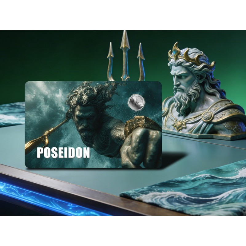 Poseidon 2026 Liberia 1/500 oz .999 Platinum Coin in Card GOLD AND SILVER BULLION