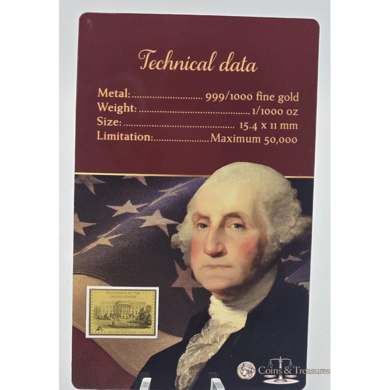 Presidents of the USA George Washington 1/1000 Oz Gold Coin GOLD AND SILVER BULLION