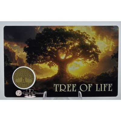 TREE OF LIFE 1/1000 Oz Gold Coin medal 999 card