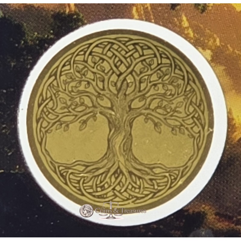 TREE OF LIFE 1/1000 Oz Gold Coin medal 999 card GOLD AND SILVER BULLION