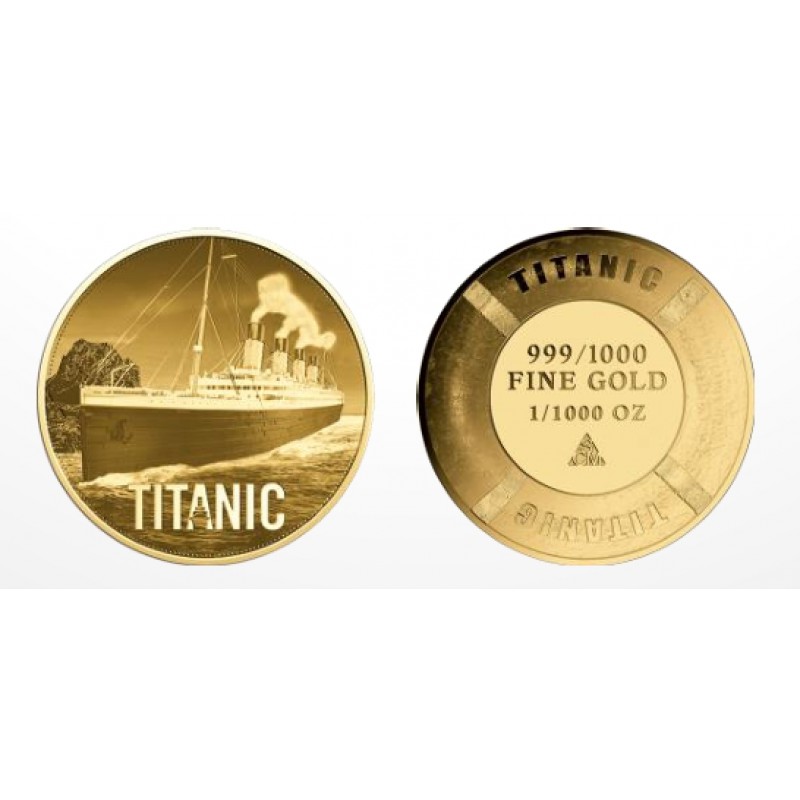 TITANIC 111th Anniversary 1/1000 Oz Gold Coin 999 GOLD AND SILVER BULLION