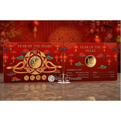 YEAR OF THE HORSE 1/1000 Oz .999 Gold in Coin card 2026