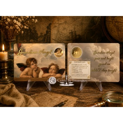 GUARDIAN ANGEL II 1/1000 Oz .999 Gold in Coin card 2024