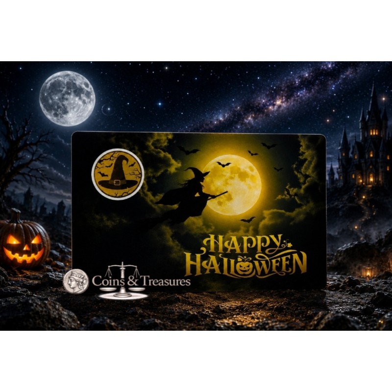 HALLOWEEN WITCH 1/1000 Oz Gold .999 Coin Chad GOLD AND SILVER BULLION