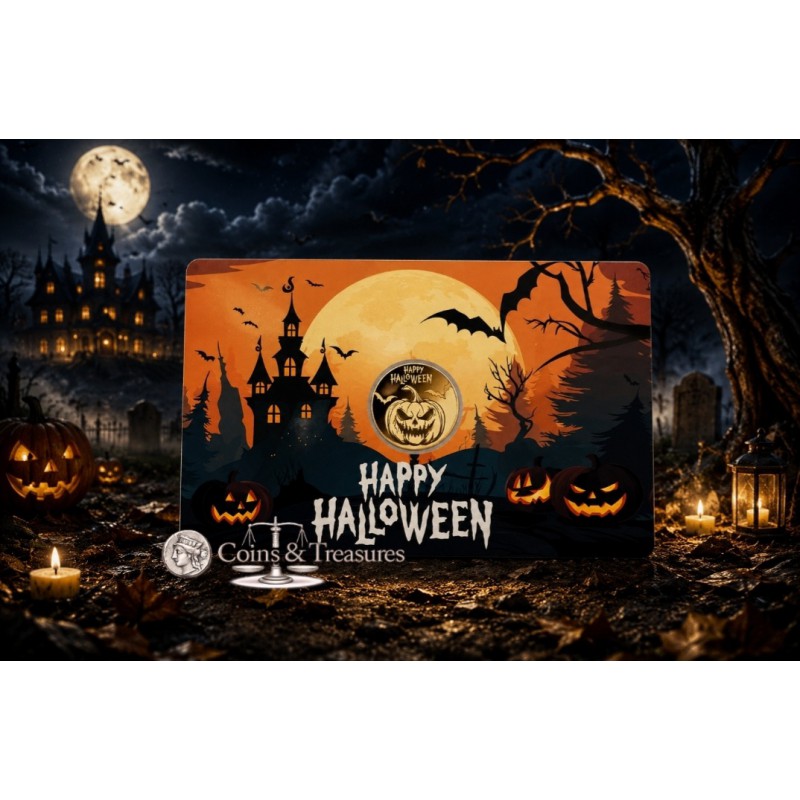 HALLOWEEN PUMPKIN 1/1000 Oz Gold .999 Coin Chad GOLD AND SILVER BULLION