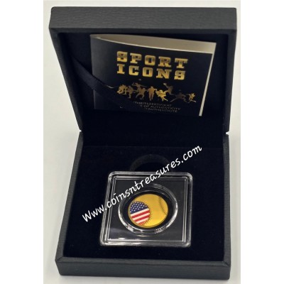 American Baseball 1/1000 Oz 999 Gold Ball Shaped Coin