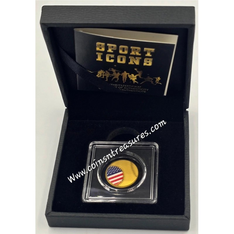 American Baseball 1/1000 Oz 999 Gold Ball Shaped Coin GOLD AND SILVER BULLION