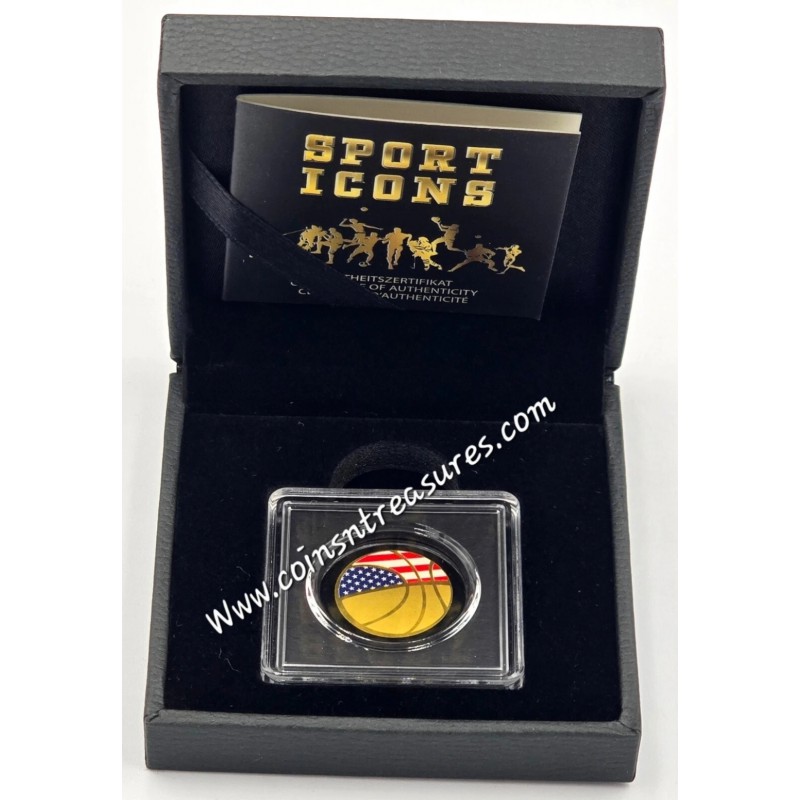 American Basketball 1/1000 Oz Gold Coin 3000 Francs Chad GOLD AND SILVER BULLION