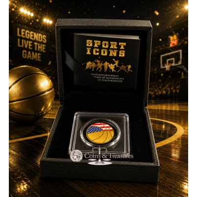 American Basketball 1/1000 Oz Gold Coin 3000 Francs Chad