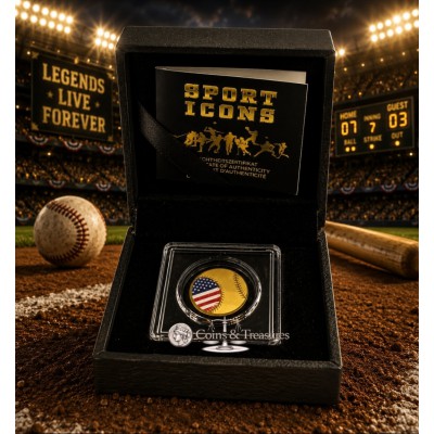 American Baseball 1/1000 Oz 999 Gold Ball Shaped Coin