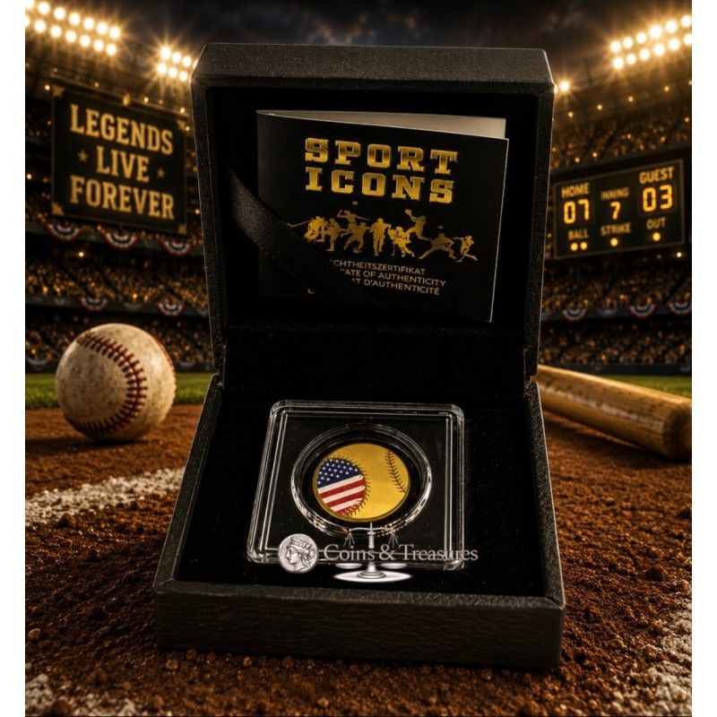 American Baseball 1/1000 Oz 999 Gold Ball Shaped Coin GOLD AND SILVER BULLION