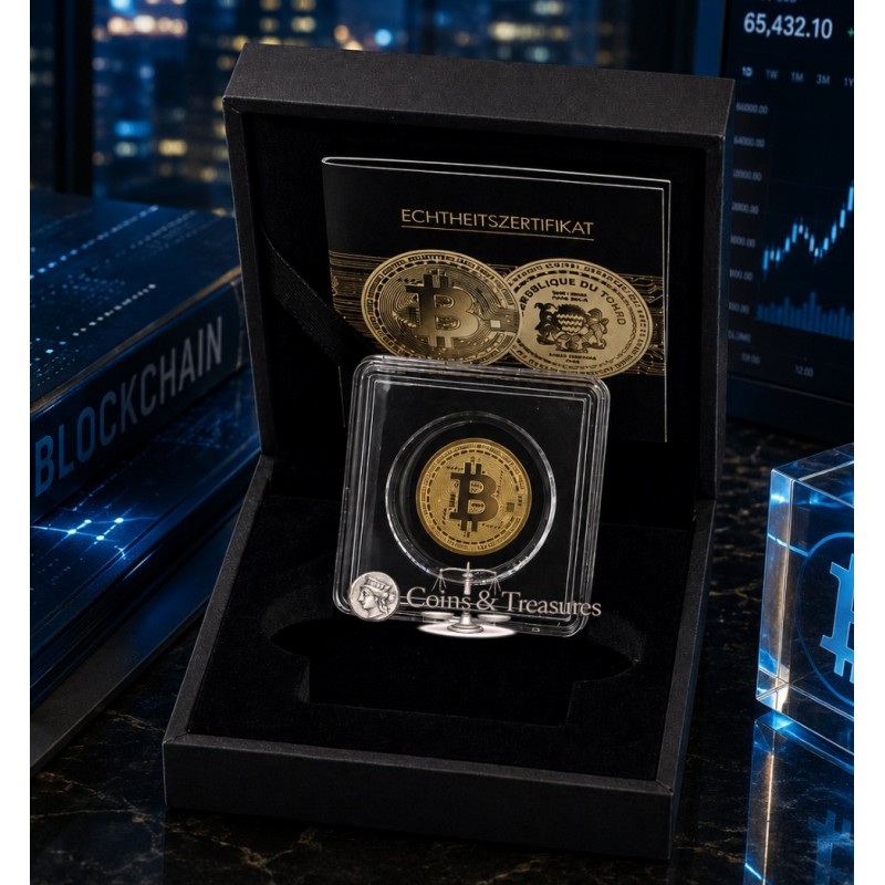 Bitcoin 1/1000 Oz Gold Coin in box + coa GOLD AND SILVER BULLION