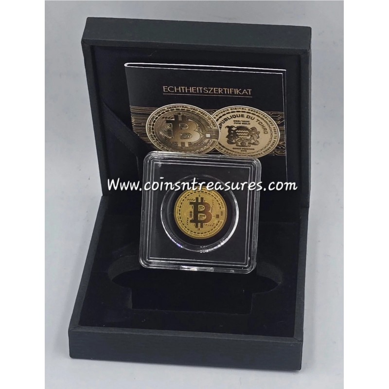 Bitcoin 1/1000 Oz Gold Coin in box + coa GOLD AND SILVER BULLION