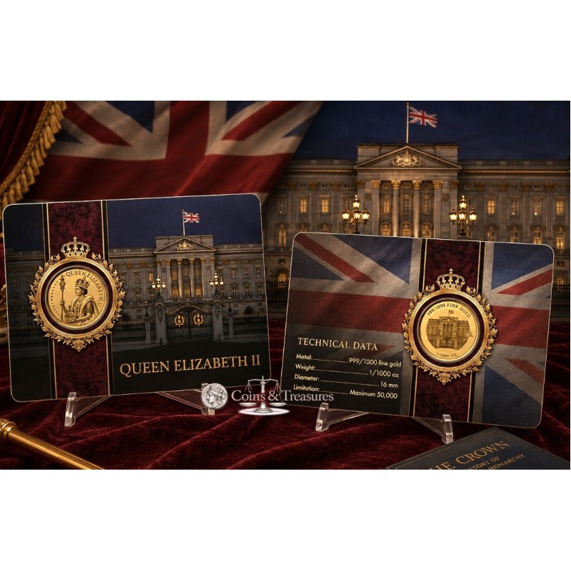 Queen Elizabeth II 1/1000 Oz 999 Gold in Coin card 2026 GOLD AND SILVER BULLION
