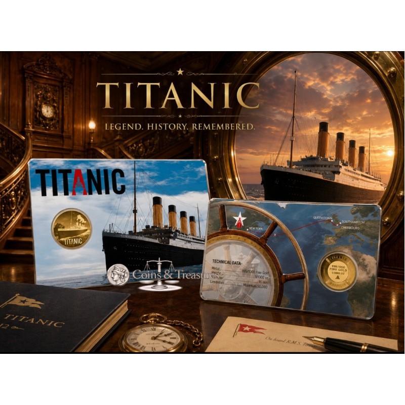 TITANIC 111th Anniversary 1/1000 Oz Gold Coin 999 GOLD AND SILVER BULLION