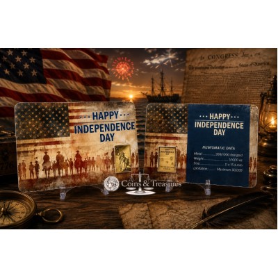 USA Independence Day 1/1000 Oz 999 Gold in Coin card 2026