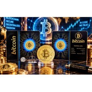 Bitcoin 1/1000 Oz Gold 999 medal Coin card