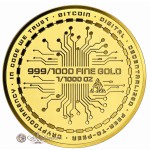 Bitcoin 1/1000 Oz Gold 999 medal Coin card GOLD AND SILVER BULLION