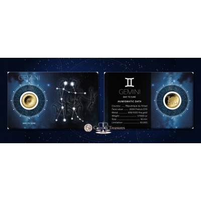 ZODIAC SIGNS GEMINI 1/1000 Oz Gold Coin
