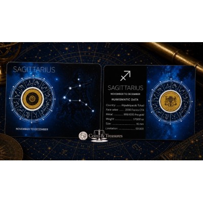 ZODIAC SIGNS Sagittarius 1/1000 Oz Gold Coin