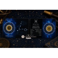 ZODIAC SIGNS PISCES 1/1000 Oz Gold Coin 3000 Francs Chad