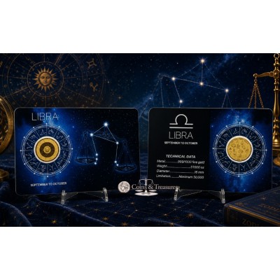 ZODIAC SIGNS Libra 1/1000 Oz Gold Coin