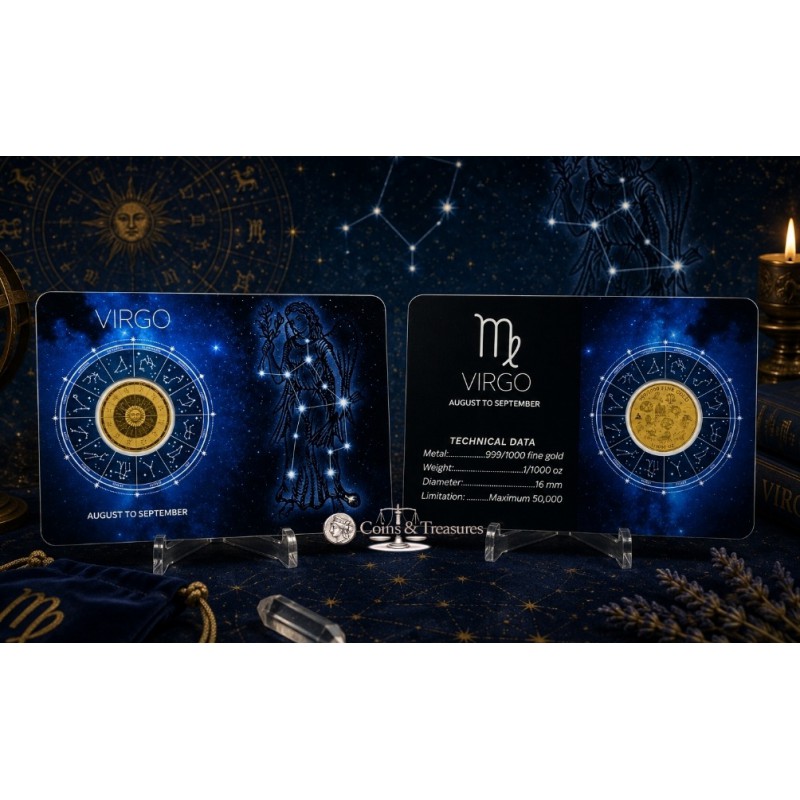 ZODIAC SIGNS Virgo 1/1000 Oz Gold Coin GOLD AND SILVER BULLION