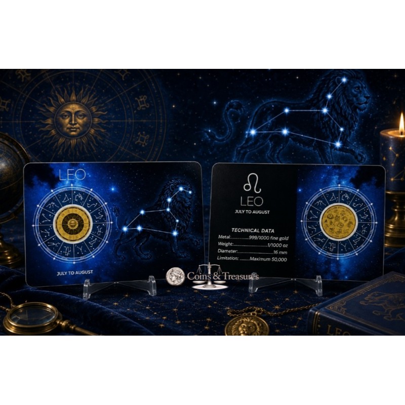 ZODIAC SIGNS LEO 1/1000 Oz Gold Coin 3000 Francs Chad GOLD AND SILVER BULLION