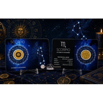 ZODIAC SIGNS Scorpio 1/1000 Oz Gold 999 Coin