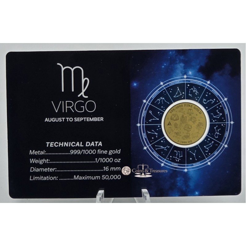 ZODIAC SIGNS Virgo 1/1000 Oz Gold Coin GOLD AND SILVER BULLION