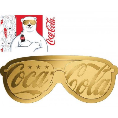Coca Cola Sunglasses 1/1000 Oz .999 Gold in Coin card 2023