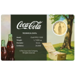 COCA COLA Vintage collection 1/1000 Oz .999 Gold 3 coin cards in Album GOLD AND SILVER BULLION