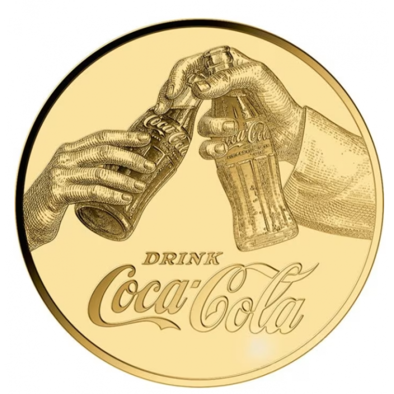 COCA COLA Vintage Picnic 1/1000 Oz Gold 999 Coin Medal GOLD AND SILVER BULLION