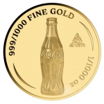COCA COLA Vintage Picnic 1/1000 Oz Gold 999 Coin Medal GOLD AND SILVER BULLION